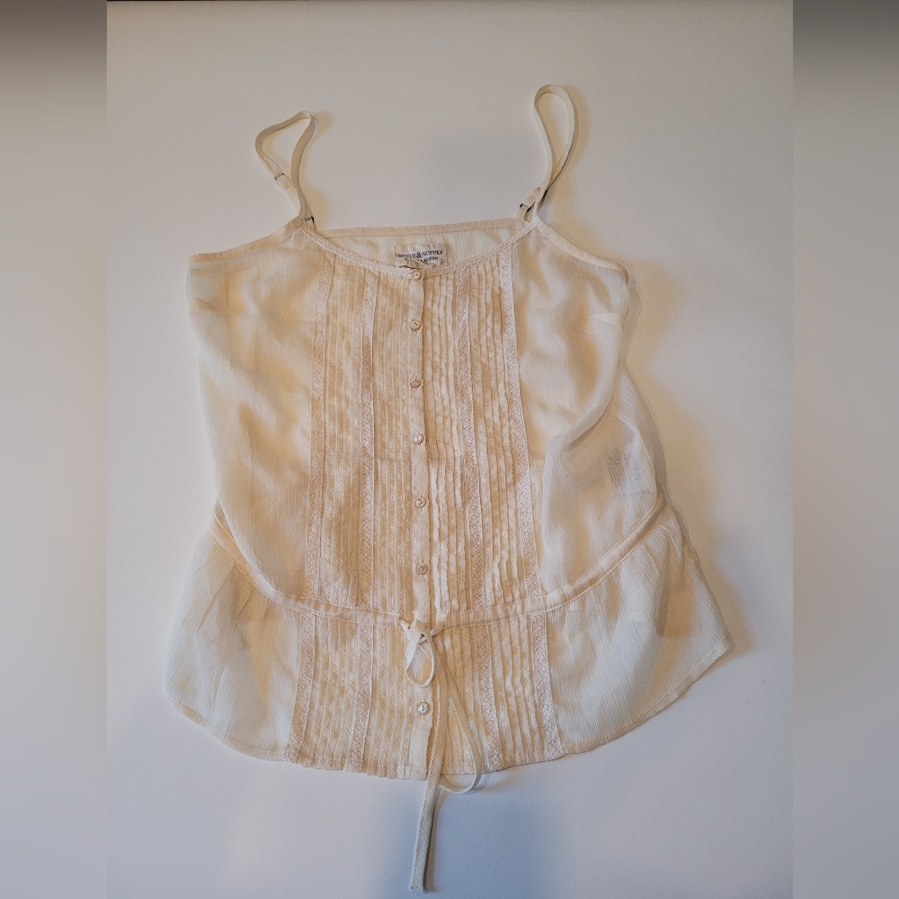 Ralph Lauren Camisole Sheer Shirt Cream Color